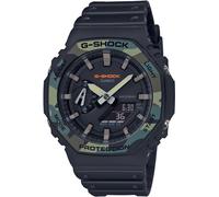 Chronograph CASIO G-SHOCK, schwarz (schwarz, dunkelgrün), Armbanduhren, Kinder, Chronograph, Quarzuhr,Armbanduhr,Herrenuhr, digital, bis 20bar wasserd.Resinarmband (84442927-0) schwarz, dunkelgrün