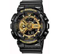 Chronograph CASIO G-SHOCK, schwarz (schwarz, goldfarben), Armbanduhren, Herren, Chronograph, Quarzuhr,Armbanduhr,Herrenuhr,digital, bis 20 bar wasserd.Resinarmband (91997649-0) schwarz, goldfarben