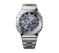 Chronograph CASIO G-SHOCK, silber (edelstahlfarben, dunkelgrau), Armbanduhren, Herren, Chronograph, Quarzuhr, Armbanduhr, Herrenuhr, Edelstahlarmband, analog, digital (82982241-0) edelstahlfarben, dun