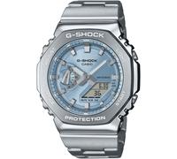 Chronograph CASIO G-SHOCK, silber (silberfarben, hellblau), Armbanduhren, Herren, Chronograph, Quarzuhr Armbanduhr,Herren,digital,bis 20bar wasserd.,Edelstahlarmband (59793411-0) silberfarben, hellbla