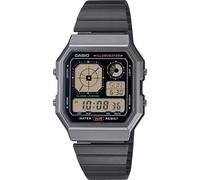 Chronograph CASIO VINTAGE, schwarz (beige, schwarz), Armbanduhren, Damen, Chronograph, Quarzuhr, Armbanduhr, Damenuhr, Herrenuhr, Edelstahlarmband, digital (32151713-0) beige, schwarz