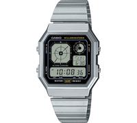 Chronograph CASIO VINTAGE, schwarz, edelstahlfarben, schwarz, Armbanduhren, Damen, silberfarben, Chronograph, Quarzuhr, Armbanduhr, Damenuhr, Herrenuhr, Edelstahlarmband, digital (97171605-0) schwarz,