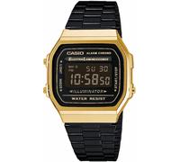 Chronograph CASIO VINTAGE, schwarz (schwarz, goldfarben), Armbanduhren, Damen, Chronograph, Quarzuhr, Armbanduhr,Damenuhr, Herrenuhr, Digitaluhr, Edelstahlarmband (651866-0) schwarz, goldfarben
