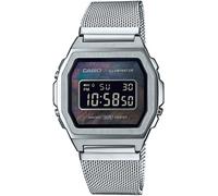 Chronograph CASIO VINTAGE, silber (silberfarben, marmoriert), Armbanduhren, Damen, Quarzuhr, Armbanduhr, Damen, Herren, digital, retro, Stoppfunktion (10753251-0) silberfarben, marmoriert