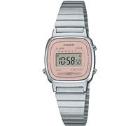 Chronograph CASIO VINTAGE, silber (silberfarben, rosa), Armbanduhren, Damen, Chronograph, Quarzuhr, Armbanduhr, Damenuhr, Digitaluhr, Datum, Edelstahlarmband (42081310-0) silberfarben, rosa
