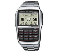 Chronograph CASIO VINTAGE, silber (silberfarben, schwarz), Armbanduhren, Damen, Chronograph, Quarzuhr, Armbanduhr, Taschenrechner, digital, Edelstahlarmband (509920-0) silberfarben, schwarz