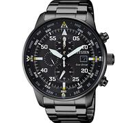 Chronograph CITIZEN, schwarz, Armbanduhren, Herren, Chronograph, Armbanduhr, Herrenuhr, Solar, Stoppfunktion, Edelstahlarmband (75697530-0) schwarz