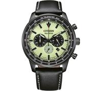 Chronograph CITIZEN, schwarz, Armbanduhren, Herren, Chronograph, Armbanduhr, Herrenuhr, Solar, Stoppfunktion, Lederarmband (38931214-0) schwarz