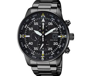 Chronograph CITIZEN, schwarz, Armbanduhren, Herren, Chronograph, Armbanduhr, Herrenuhr, Solar, Stoppfunktion, Edelstahlarmband (75697530-0) schwarz