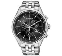 Chronograph CITIZEN, silber (silberfarben, schwarz), Armbanduhren, Herren, Chronograph, Armbanduhr, Herrenuhr, Solar, Stoppfunktion, Edelstahlarmband (73224908-0) silberfarben, schwarz