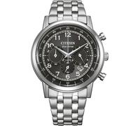Chronograph CITIZEN, silber (silberfarben, schwarz), Armbanduhren, Herren, Chronograph, Armbanduhr, Solar, Herrenuhr, Edelstahlarmband, Datum, Stoppfunktion (73129010-0) silberfarben, schwarz