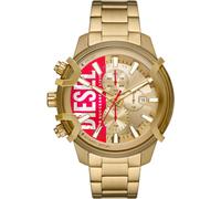 Chronograph DIESEL "GRIFFED", gold (goldfarben, goldfarben, rot), Armbanduhren, Herren, Chronograph, Quarzuhr, Armbanduhr, Herrenuhr, Stoppfunktion, Edelstahlarmband (99661231-0) goldfarben, goldfarbe