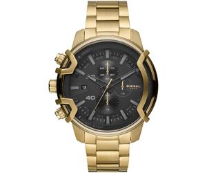 Chronograph DIESEL "GRIFFED", gold (goldfarben, schwarz), Armbanduhren, Herren, Chronograph, Quarzuhr, Armbanduhr, Herrenuhr, Stoppfunktion, Edelstahlarmband (55702664-0) goldfarben, schwarz