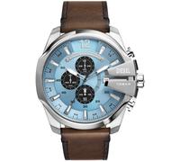 Chronograph DIESEL "MEGA CHIEF", braun, Armbanduhren, Damen, Chronograph, Quarzuhr, Armbanduhr, Herrenuhr, Stoppfunktion, Lederarmband (17967030-0) braun