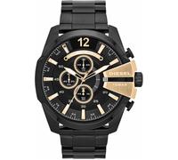 Chronograph DIESEL "MEGA CHIEF", schwarz, Armbanduhren, Damen, Chronograph, Quarzuhr, Armbanduhr, Herrenuhr, Stoppfunktion, Edelstahlarmband (459424-0) schwarz