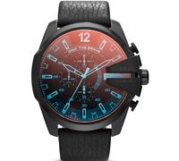 Chronograph DIESEL "MEGA CHIEF", schwarz, Armbanduhren, Herren, Chronograph, Quarzuhr, Armbanduhr, Herrenuhr, Stoppfunktion, Lederarmband (40871724-0) schwarz