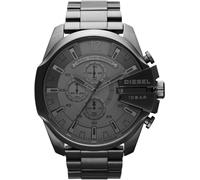 Chronograph DIESEL "MEGA CHIEF", schwarz (grau), Armbanduhren, Herren, Chronograph, Quarzuhr, Armbanduhr, Herrenuhr, Stoppfunktion, Edelstahlarmband (430507-0) grau