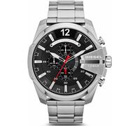 Diesel Watch for Men Mega Chief, Quartz Chronograph movement, 59mm Silver Stainless Steel case with a Stainless Steel strap, DZ4308