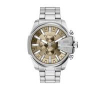 Chronograph DIESEL "MEGA CHIEF SLIM", edelstahlfarben, gelbgoldfarben, Armbanduhren, Herren, Chronograph, Quarzuhr, Armbanduhr, Herrenuhr, Edelstahlarmband, analog, Tag (37289504-0) edelstahlfarben, g