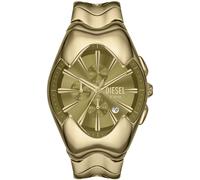 Chronograph DIESEL "MERCURIAL", gold (gelbgoldfarben), Armbanduhren, Damen, Chronograph, Quarzuhr, Armbanduhr, Herrenuhr, Edelstahlarmband, Stoppfunktion, Tag (48820014-0) gelbgoldfarben