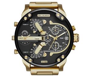 Chronograph DIESEL "MR. DADDY 2.0", gold (goldfarben), Armbanduhren, Herren, Chronograph, Quarzuhr, Armbanduhr, Herren, Datum, Stoppfunktion, mehrere Zeitzonen (438640-0) goldfarben