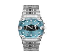 Chronograph DIESEL "Spiked Cushion", blau (edelstahlfarben), Armbanduhren, Herren, Chronograph, Quarzuhr, Armbanduhr, Edelstahlarmband, analog, Stoppfunktion (75434116-0) edelstahlfarben