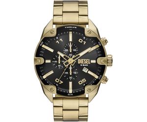 Chronograph DIESEL "Spiked", gold (goldfarben, schwarz), Armbanduhren, Herren, Chronograph, Quarzuhr, Armbanduhr, Herrenuhr, Edelstahlarmband, Stoppfunktion (34975147-0) goldfarben, schwarz