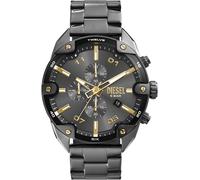 Diesel Spiked Uhr für Herren, Chronographenwerk mit Silikon-, Edelstahl- oder Lederarmband, GrauDunkel, 49MM