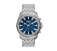 Chronograph DIESEL "STINGER", blau (edelstahlfarben, blau), Armbanduhren, Herren, Chronograph, Quarzuhr, Armbanduhr, Herrenuhr, Edelstahlarmband, analog (53532019-0) edelstahlfarben, blau
