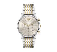 Chronograph EMPORIO ARMANI, gold (gelbgoldfarben, edelstahlfarben, grau), Armbanduhren, Herren, Chronograph, Quarzuhr, Armbanduhr, Herrenuhr, Edelstahlarmband, analog, Tag (50566804-0) gelbgoldfarben,
