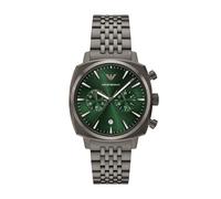 Chronograph EMPORIO ARMANI, grau (anthrazit, dunkelgrün), Armbanduhren, Herren, Chronograph, Quarzuhr, Armbanduhr, Herrenuhr, Edelstahlarmband, analog, Tag (86988504-0) anthrazit, dunkelgrün