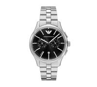 Chronograph EMPORIO ARMANI, edelstahlfarben, schwarz, Armbanduhren, Herren, Quarzuhr, Armbanduhr, Herrenuhr, Edelstahlarmband, analog, Tag (39534323-0) edelstahlfarben, schwarz