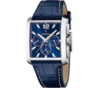 Chronograph FESTINA, blau, Armbanduhren, Herren, Chronograph, Armbanduhr, Quarzuhr, Herrenuhr, Stoppfunktion, Lederarmband (58798860-0)
