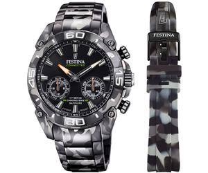 Chronograph FESTINA "Chrono Bike 2021 - Special Edition Connected", grau (grau, dunkelgrau), Armbanduhren, Herren, Chronograph, Armbanduhr, Quarzuhr, Herrenuhr, Stoppfunktion, ideal als Geschenk (2186