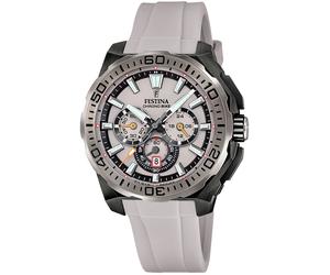 Chronograph FESTINA "Chrono Bike 2025", grau (hellgrau), Armbanduhren, Herren, Chronograph, Quarzuhr, Armbanduhr, Herrenuhr, analog, Tag, Stoppfunktion (74243911-0) hellgrau
