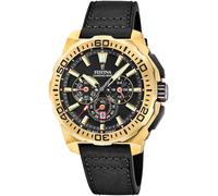 Chronograph FESTINA "Chrono Bike 2025", schwarz (schwarz, schwarz), Armbanduhren, Herren, Chronograph, Quarzuhr, Armbanduhr, Herrenuhr, Lederarmband, analog, Tag (22820566-0) schwarz, schwarz