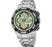 Chronograph FESTINA "Chrono Bike", grün (silberfarben, hellgrün, schwarz), Armbanduhren, Herren, Chronograph, Quarzuhr, Armbanduhr, Herrenuhr, Edelstahlarmband, analog, Tag (29280458-0) silberfarben,