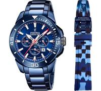 Chronograph FESTINA "Chrono Bike - Special Edition", blau, Armbanduhren, Herren, Chronograph, Armbanduhr, Quarzuhr, Herrenuhr, Stoppfunktion, ideal als Geschenk (86774851-0) blau