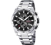 Chronograph FESTINA "Chronograph Sport", silber (silberfarben, schwarz), Armbanduhren, Herren, Chronograph, Armbanduhr, Quarzuhr, Herrenuhr, Stoppfunktion, Edelstahlarmband (16765806-0) silberfarben,