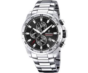 Chronograph FESTINA "Chronograph Sport", silber (silberfarben, schwarz), Armbanduhren, Herren, Chronograph, Armbanduhr, Quarzuhr, Herrenuhr, Stoppfunktion, Edelstahlarmband (16765806-0) silberfarben,