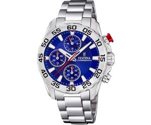 Chronograph FESTINA "Junior Collection", silber (silberfarben, blau), Armbanduhren, Kinder, Chronograph, Armbanduhr, Quarzuhr, Kinderuhr, Stoppfunktion, ideal als Geschenk (72040950-0) silberfarben, b