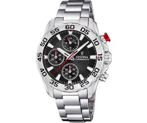 Chronograph FESTINA "Junior Collection", silber (silberfarben, schwarz), Armbanduhren, Kinder, Chronograph, Armbanduhr, Quarzuhr, Kinderuhr, Stoppfunktion, ideal als Geschenk (55835751-0) silberfarben