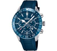 Chronograph FESTINA "Keramik Kollektion", blau (blau, silberfarben), Armbanduhren, Herren, Chronograph, Armbanduhr, Quarz, Herren, Keramiklünette, Saphirglas, Stoppfunktion (29430565-0) blau, silberfa