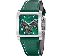 Chronograph FESTINA "On The Square", grün, Armbanduhren, Herren, Chronograph, Armbanduhr, Quarzuhr, Herrenuhr, Stoppfunktion, Lederarmband (89102949-0)