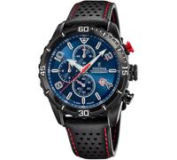 Chronograph FESTINA, schwarz (schwarz, dunkelblau), Armbanduhren, Herren, Chronograph, Armbanduhr, Quarzuhr, Herrenuhr, Stoppfunktion, Lederarmband (24263011-0) schwarz, dunkelblau