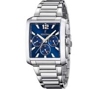 Chronograph FESTINA, silber (silberfarben, blau), Armbanduhren, Herren, Chronograph, Armbanduhr, Quarzuhr, Herrenuhr, Stoppfunktion, Edelstahlarmband (34587412-0) silberfarben, blau