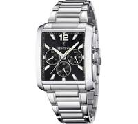Chronograph FESTINA, silber (silberfarben, schwarz), Armbanduhren, Herren, Chronograph, Armbanduhr, Quarzuhr, Herrenuhr, Stoppfunktion, Edelstahlarmband (19007756-0) silberfarben, schwarz