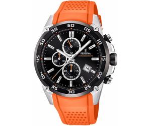 Chronograph FESTINA "The Originals", orange, Armbanduhren, Herren, Chronograph, Armbanduhr, Quarzuhr, Herrenuhr, Stoppfunktion, bis 10 bar wasserd. (16650445-0)