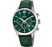 Chronograph FESTINA "Timeless Chronograph", dunkelgrün, Armbanduhren, Herren, Chronograph, Quarzuhr, Armbanduhr, Herrenuhr, Lederarmband, Datum,Stoppfunktion (22947029-0) dunkelgrün