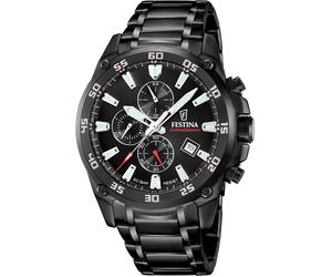 Chronograph FESTINA "Timeless Chronograph", schwarz, Armbanduhren, Herren, Chronograph, Quarzuhr, Armbanduhr, Herrenuhr, Edelstahlarmband, analog, Tag (60586543-0) schwarz